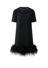Load image into Gallery viewer, Riani Dress with Feather Hem in Black