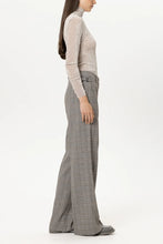 Load image into Gallery viewer, Luisa Cerano Checked Wide-Leg Pants in Heather Grey