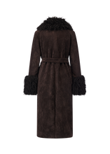 Load image into Gallery viewer, Riani Suede Coat with Faux Fur