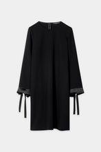 Load image into Gallery viewer, Luisa Cerano Mini Dress with Tie Detail in Black