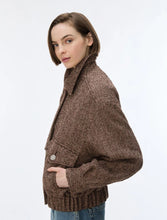 Load image into Gallery viewer, iBlues Esedra Coat in Brown Herring-Bone