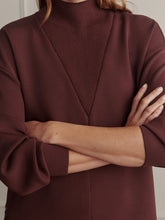 Load image into Gallery viewer, Varley Novi Longline Mock Neck Sweater in Deep Mahogany