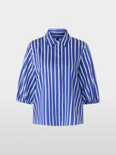 Load image into Gallery viewer, MarcCain Striped Cotton Blouse in Blue