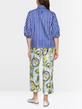 Load image into Gallery viewer, MarcCain Striped Cotton Blouse in Blue