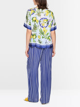 Load image into Gallery viewer, MarcCain Crew-Neck Blouse with Mediterranean Print