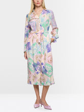 Load image into Gallery viewer, MarcCain Midi Dress with Stamp Print in Tulle Pink