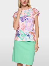Load image into Gallery viewer, MarcCain Stretch Shirt with Stamp Print in Pink Tulle
