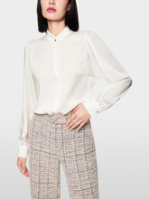 Load image into Gallery viewer, MarcCain Blouse with Lace and Stand-Up Collar in Off-White