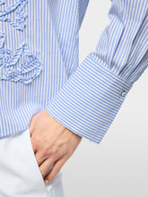 Load image into Gallery viewer, MarcCain Striped Blouse with Floral Detail