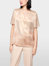 Load image into Gallery viewer, MarcCain Short-Sleeve Pure Silk Blouse in Warm Taupe