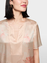 Load image into Gallery viewer, MarcCain Short-Sleeve Pure Silk Blouse in Warm Taupe