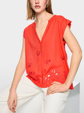 Load image into Gallery viewer, MarcCain Top with Broderie Anglaise in Bright Red