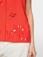 Load image into Gallery viewer, MarcCain Top with Broderie Anglaise in Bright Red