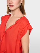 Load image into Gallery viewer, MarcCain Top with Broderie Anglaise in Bright Red