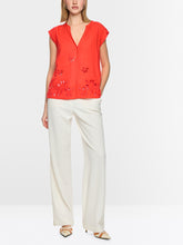 Load image into Gallery viewer, MarcCain Top with Broderie Anglaise in Bright Red