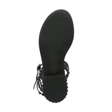 Load image into Gallery viewer, Ash Play Tonal-Studded Flat Sandal in Black