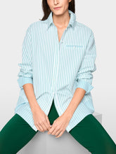 Load image into Gallery viewer, MarcCain Striped Shirt Blouse in Bright Emerald