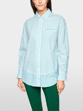 Load image into Gallery viewer, MarcCain Striped Shirt Blouse in Bright Emerald