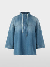 Load image into Gallery viewer, MarcCain Sprty Denim Blouse with Stand-Up Collar