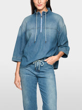 Load image into Gallery viewer, MarcCain Sprty Denim Blouse with Stand-Up Collar