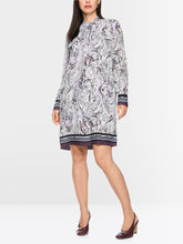 Load image into Gallery viewer, MarcCain Midi dress with graphic print in purple rose