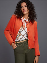 Load image into Gallery viewer, MarcCain Short Jacket with Decorative Buttons in Tigerlily