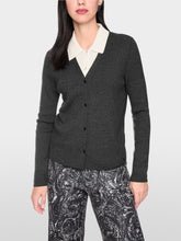 Load image into Gallery viewer, MarcCain Fine-knit cardigan with layered look
