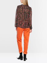 Load image into Gallery viewer, MarcCain Abstract Houndstooth Blouse in Tigerlily