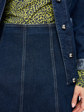 Load image into Gallery viewer, MarcCain Denim Skirt with Pleated Detail in Vintage Indigo