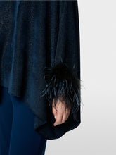 Load image into Gallery viewer, MarcCain Knitted Poncho with Feathers