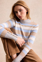 Load image into Gallery viewer, Leo & Ugo High-Neck Sweater in OffWhite/Blue/Beige