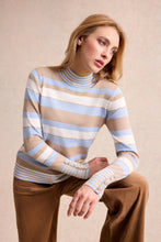 Load image into Gallery viewer, Leo & Ugo High-Neck Sweater in OffWhite/Blue/Beige