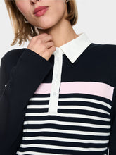 Load image into Gallery viewer, MarcCain Ribbed texture polo shirt with stripes
