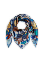 Load image into Gallery viewer, Codello Premium Scarf with Floral Print in Blue