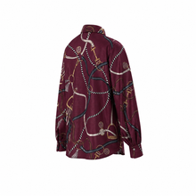 Load image into Gallery viewer, Emme Parole Blouse in Bordeaux Buckles Print