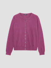 Load image into Gallery viewer, Repeat 100% Cashmere Fine-Knit Cardigan in Grape