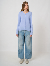 Load image into Gallery viewer, Repeat 100% Cashmere Fine-Knit Cardigan in Dust