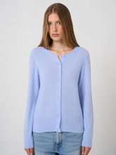 Load image into Gallery viewer, Repeat 100% Cashmere Fine-Knit Cardigan in Dust