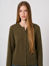 Load image into Gallery viewer, Repeat Fine-Knit Organic Cashmere Cardigan in Olive