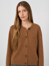 Load image into Gallery viewer, Repeat Cashmere-Wool Cardigan with Denim Collar