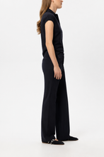 Load image into Gallery viewer, Luisa Cerano Stretch Pants with Waistband Detail in Winter Navy