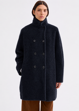 Load image into Gallery viewer, Rosso35 Double-breasted alpaca coat with a high standing collar