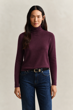 Load image into Gallery viewer, Gant Ribbed Turtleneck in Darkened Wine