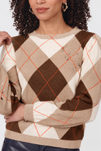 Load image into Gallery viewer, Monari Diamond-Patterned Knitted Jumper