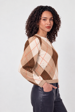 Load image into Gallery viewer, Monari Diamond-Patterned Knitted Jumper