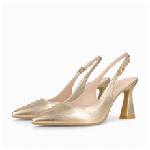 Load image into Gallery viewer, Lodi Risedis Sling-Back High Heels in Gold