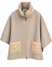 Load image into Gallery viewer, Cinzia Rocca Quilted Detail Cape in Beige