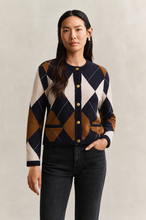 Load image into Gallery viewer, Gant Argyle C-Neck Cardigan