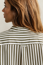 Load image into Gallery viewer, Gant Striped Classic Poplin Shirt in Country Green