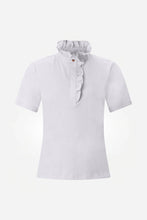 Load image into Gallery viewer, Rich & Royal T-Shirt with Ruffled Collar in White